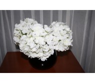 Штучні квіти біла гортензія 28см Herve Gambs (Франція)